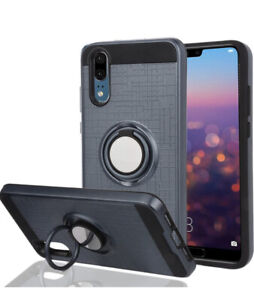 Athchu Huawei P20 Case Cover With ZH Metal Ring Stand / Holder