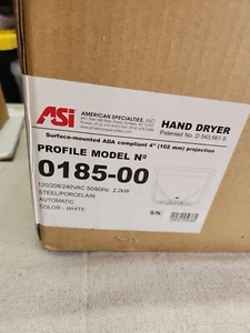  ASI 0185-00 Profile Hand Dryer - White Steel Cover, Automatic, Surface-Mounted - Picture 1 of 5