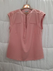 Eden Ruth Pink V Neck Large Ladies Dress Blouse - Bild 1 von 5