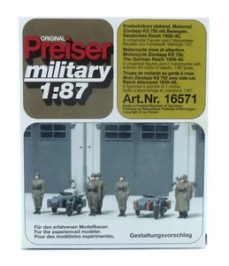 Preiser 16571 Kradschützen stehend. Zündapp Spur H0 1:87 - Bild 1 von 2