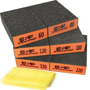 Sanding Sponge 6 Pack by Sanding Blocks for Wood Drywall Metal 60 80 120 180... - Picture 1 of 6