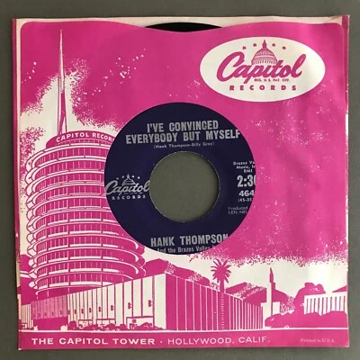 Hank Thompson Estate "I've Convinced Everbody But Myself" Capitol Records 45 - Image 1 of 4
