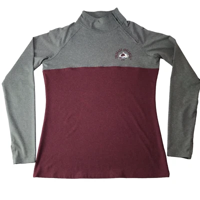 Толстовка пуловер Colorado Avalanche. Бордовый серый. Женская молния на шее размер L - Изображение 1 из 4