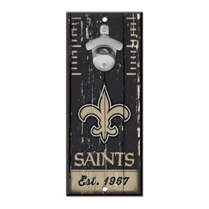 New Orleans Saints Distressed Bottle Opener Wall Sign 5" x 11" Hardboard - Picture 1 of 1