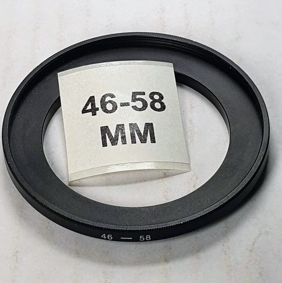 46-58mm Metal Step Up Adapter Ring 46mm Lens to 58mm Filter Converter E46-E58 - Image 1 of 4