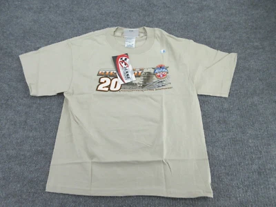 NASCAR Shirt Boys Medium Beige 20 Tony Stewart Crew Neck Chase Tee Kids M NEW - Image 1 of 4