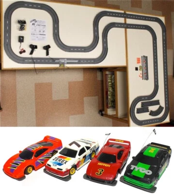 Tyco TCR 1993 sin usar coche ranura sin ranura control total juego de carreras 36 ft + 5 vehículos! Foto 1 de 4