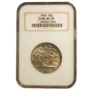 1935 CONNECTICUT SILVER HALF DOLLAR ** FATTY NGC MS 65**FREE SHIPPING 139 - Picture 1 of 4