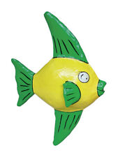  Segelfisch Fisch Skalar Maritim klein gelb HxLxT: 41x27x15cm, Pappmaché