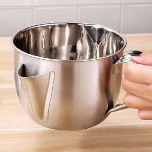 Stainless Steel Gravy Oil Soup Fat Separator Grease Oiler Filter Strainer Bowl - Picture 1 of 12