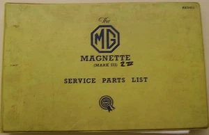 MG Magnette Mark III & IV original illustrated Service Parts List No. AKD953 - Picture 1 of 1