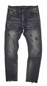Georgio Peviani Herren Urban Designer Distressed Wash Rockstar Denim schwarz Jeans - Bild 1 von 2