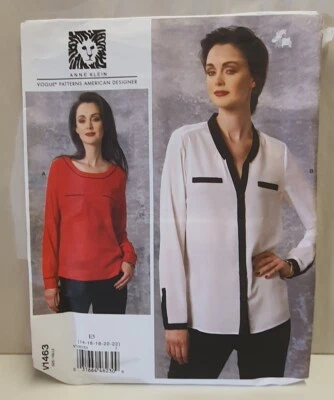 Vogue American Designer Pattern V1463 c2015 Uncut Sz 14-22 Anne Klein Blouse Top - Image 1 of 3