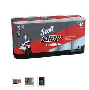Scott Shop Towels Multi Purpose Cleaning Wipes Roll Oil & Grease Sheets 10 Pack - Picture 1 of 4