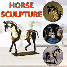 3D Metal Standing Horse Sculpture LED Lighting Statue Home Decor Ornament Gifts