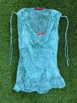 Top de hadas Y2K azul aguamarina con lentejuelas Babydoll cami con top talla XL Fairycore Foto 1 de 4