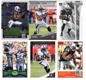 (6) Card MARSHAWN LYNCH Lot! Donruss Optic, Topps, Score...RAIDERS/SEAHAWKS - Picture 1 of 1