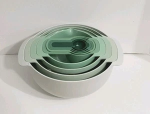 Joseph Joseph Nest 9 Pc Food Preparation & Measuring Set Sage - CRACKED - Picture 1 of 9