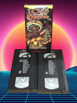 100 Years Of Horror Sci-Fi And Fantasy Christopher Lee 2 VHS Tape Box Set. - Image 1 of 4