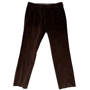 Pantalones de pana Duca Visconti Sutton Fit marrón para hombre 32x38 mezcla de algodón informales usados en excelente estado - Imagen 1 de 12