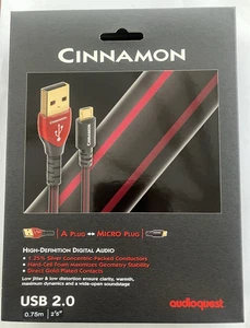 AUDIOQUEST CINNAMON USB A - MICRO USB  0.75 METRE DIGITAL CABLE - Picture 1 of 3