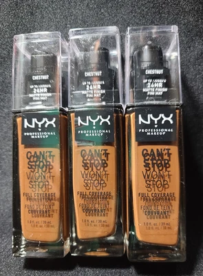 💋Best Lot 3x💋 NYX Professional Can't Stop Won't Stop Chestnut CSWSF23💋 - Image 1 of 2