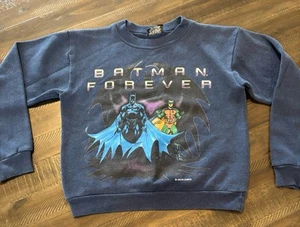 Vintage DC Comics USA 1995 Batman Forever Movie Promo Blue Sweatshirt Youth M - Picture 1 of 9