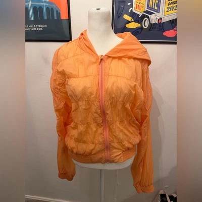 Free People FP Movement Cotton Candy Orange Light Shirred Jacket Medium - Image 1 of 3
