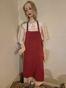 2-Adult Unisex Aprons Bib Waist kitchen server waiter Red  Used - Picture 1 of 15
