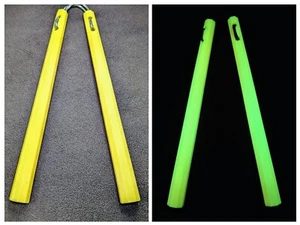 12" Yellow Nunchaku (Nun Chucks) that Glow in the Dark Trainer/Cosplay Prop USA - Picture 1 of 6