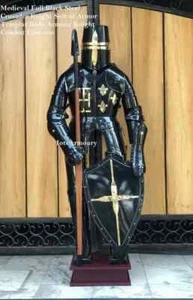 Medieval Full Body Armour Brass Knight Crusader Larp Templar Wearable Costume - Picture 1 of 4