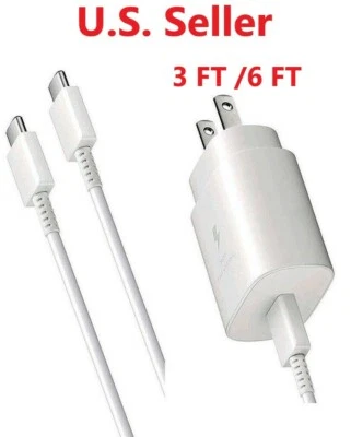 25w Type USB-C Fast Wall Charger+ Cable For Samsung Galaxy Fold /Z flip 1/2/3 - Image 1 of 4