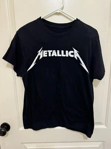Metallica t shirt uomo nera con logo bianco 100% cotone manica corta taglia M - Foto 1 di 2