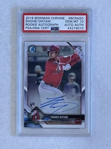 2018 Bowman Chrome Shohei Ohtani Rookie Card Autograph PSA 10