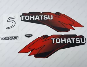 Juego de calcomanías de calcomanías de motor fueraborda de dos tiempos Tohatsu 5 HP reproducción 5 HP - Imagen 1 de 4