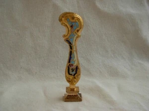 ANTIGUO SELLO FRANCÉS DE CERA DE BRONCE DORADO ESMALTADO, FINALES DEL SIGLO XIX. - Imagen 1 de 9