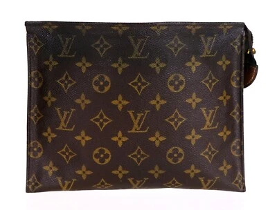 Vintage 1980s LOUS VUITTON Monogram Leather Toiletry Travel Pouch Bag 26 France - Image 1 of 4