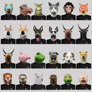 Masquerade Halloween Latex Animal head Mask Carnival Party Cosplay Costumes Prop - Picture 1 of 54