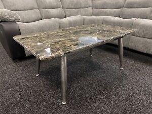 Retro designer marble coffee table black & white - display sample clearance
