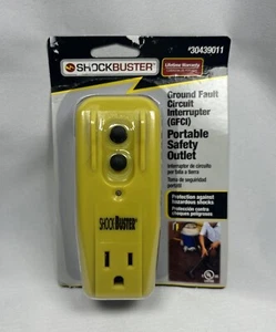 SHOCK BUSTER GROUND FAULT CIRCUIT (GFCI) INTERRUPTER PORTABLE SAFETY OUTLET - Picture 1 of 8