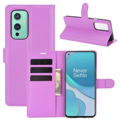 Custodia Protettiva Case Per OnePlus 9 Flip Cover Borsa Etui Bumper Viola Nuovo - Immagine 1 di 4