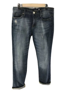 Pantalones de mezclilla para mujer Vigoss London rectos elásticos azules desgastados tiro medio talla 11 - Imagen 1 de 11