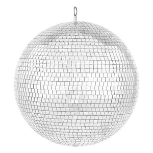 Mirror Disco Ball 16 In Silver Party Large Disco Ball with Hanging Ring - Picture 1 of 8