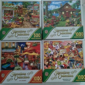 Lot Of 4 Puzzles SIGNATURE COLLECTION 3 OF 1000 Pcs AND 1 OF 500 PCS .  New A1 - Picture 1 of 7
