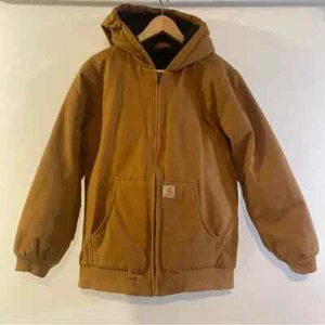 Carhartt Youth Hooded Quilt Lined 100% Brown Canvas  Jacket XL (18-20) - Picture 1 of 9