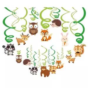 30Ct Woodland Animals DecorationsForest Animal DecorationsFox Hanging Swirl C... - Picture 1 of 7