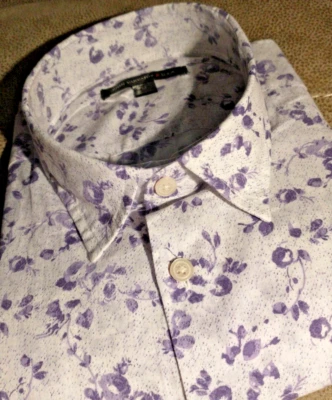 NUEVO CON ETIQUETAS John Varvatos Star EE. UU. Para hombres Talla M Manga Corta Camisa Abotonada Abstracta Foto 1 de 4