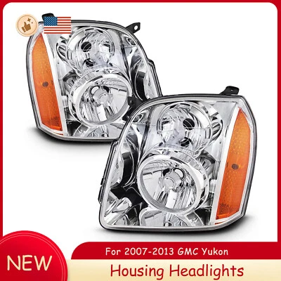 Par de faros cromados para GMC Yukon XL 1500 2500 2007-2014 repuesto Foto 1 de 4