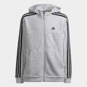 adidas Youth Hoodie Medium 11-12 years 3 Stripes Full Zip Hooded Jacket GJ2545 - Picture 1 of 4