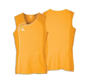 NUEVO Camiseta deportiva de voleibol para mujer sin mangas de ajuste ajustada - dorada/blanca/gris - Imagen 1 de 1